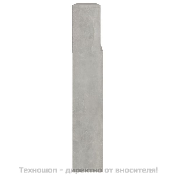 Табла за легло тип шкаф, бетонно сива, 220x19x103,5 см