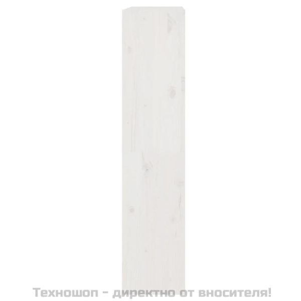 Библиотека/разделител за стая, бяла, 80x30x135,5 см, бор масив
