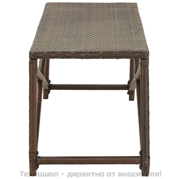 Градинска пейка, 120 см, полиратан, кафява