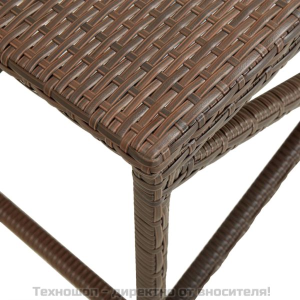 Градинска пейка, 120 см, полиратан, кафява