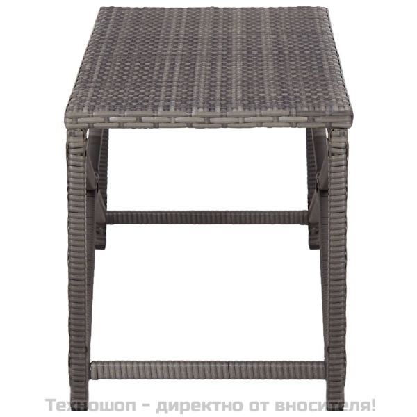 Градинска пейка, 120 см, полиратан, сива