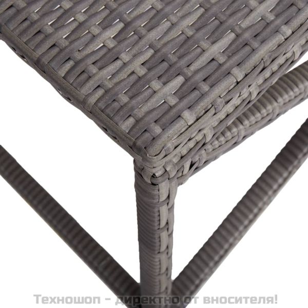 Градинска пейка, 120 см, полиратан, сива