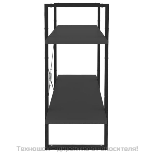 2-етажна библиотека, сива, 100x30x70 см, инженерно дърво