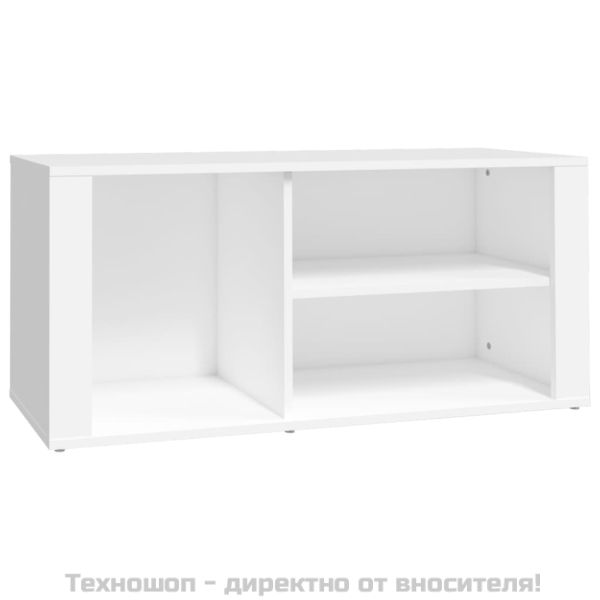 Шкаф за обувки, бял, 100x35x45 см, инженерно дърво
