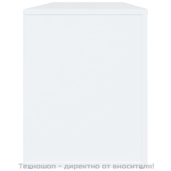 Шкаф за обувки, бял, 100x35x45 см, инженерно дърво