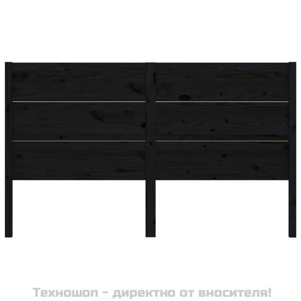 Табла за спалня, черна, 206x4x100 см, бор масив