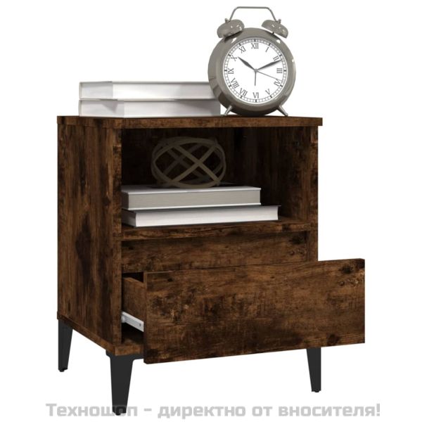 Нощни шкафчета 2 бр опушен дъб 40x35x50 см