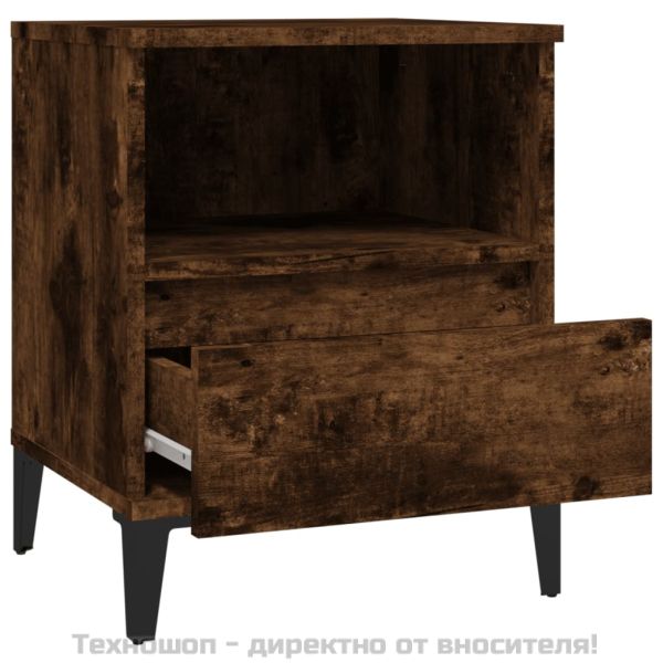 Нощни шкафчета 2 бр опушен дъб 40x35x50 см