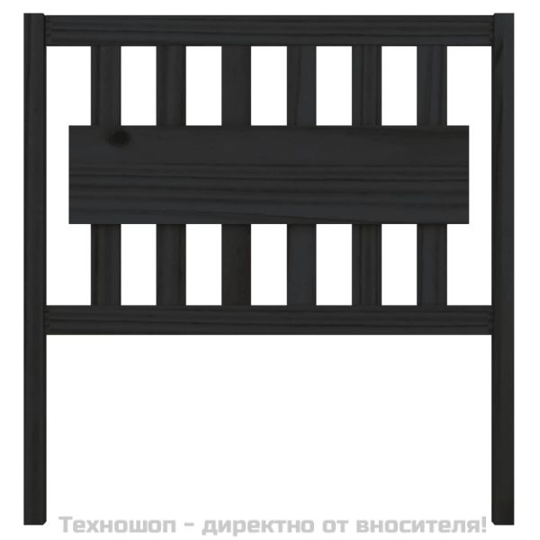 Горна табла за легло, черна, 95,5x4x100 см, бор масив