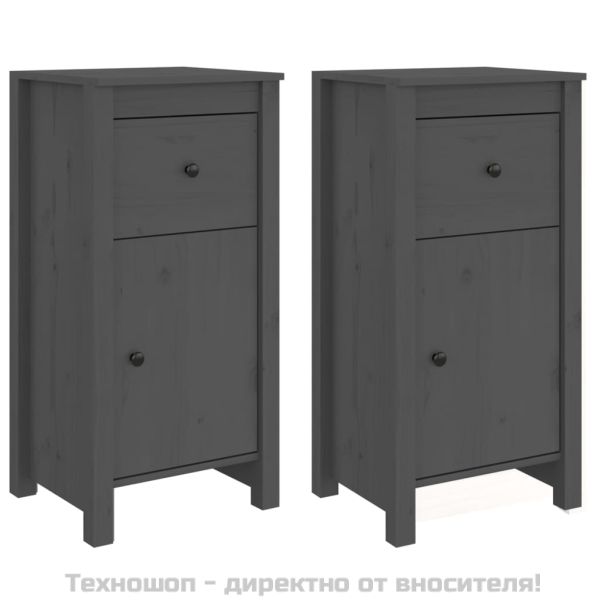 Сайдборди, 2 бр, черни, 40x35x80 см, бор масив