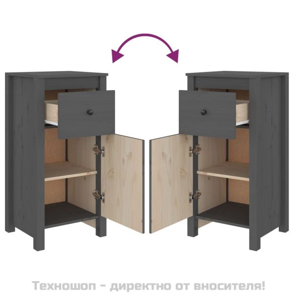 Сайдборди, 2 бр, черни, 40x35x80 см, бор масив