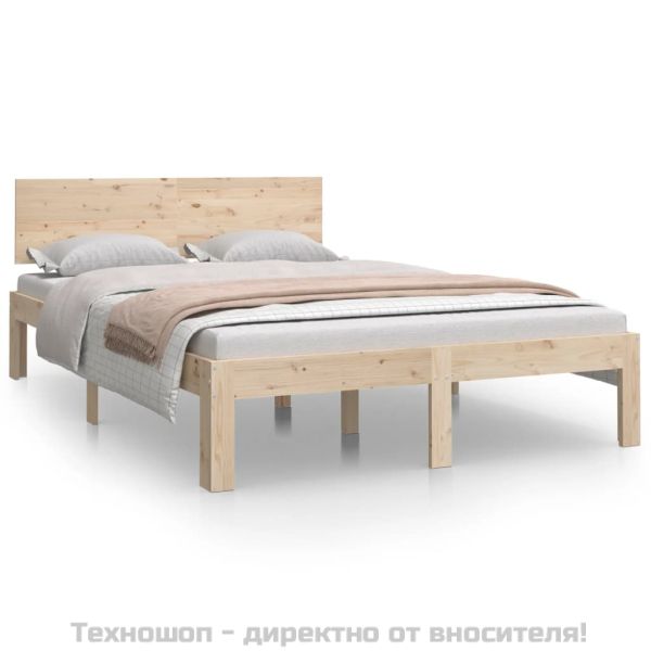 Рамка за легло, дърво масив, 120x190 см, Small Double