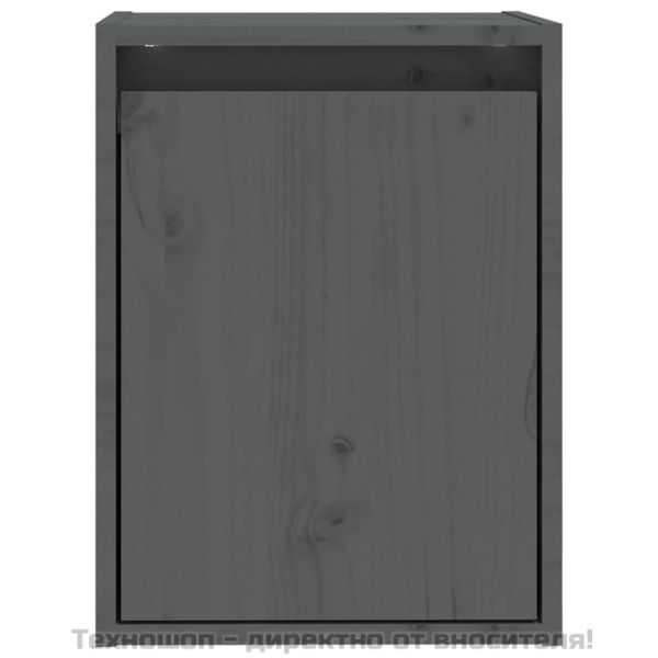 Стенни шкафове, 2 бр, сиви, 30x30x40 см, бор масив