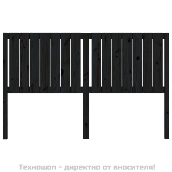 Горна табла за легло, черна, 165,5x4x100 см, бор масив