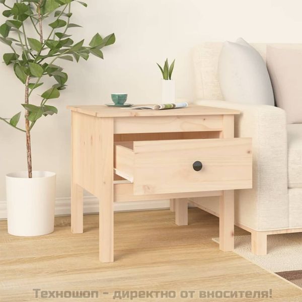 Странична масичка, 50x50x49 см, борово дърво масив