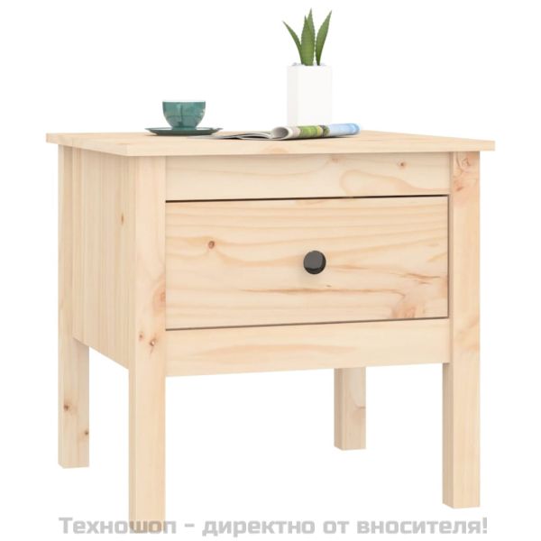 Странична масичка, 50x50x49 см, борово дърво масив