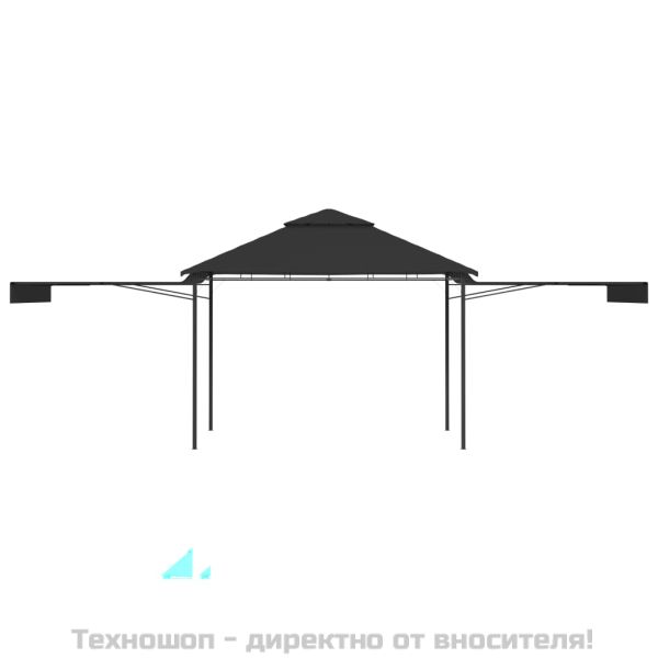 Шатра с двойно разтегаем покрив 3x3x2,75 м антрацит 180 г/м²