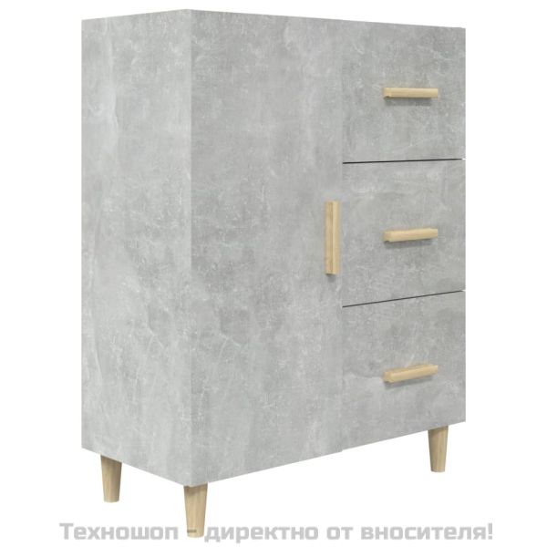 Сайдборд, бетонно сив, 69,5x34x90 см, инженерно дърво