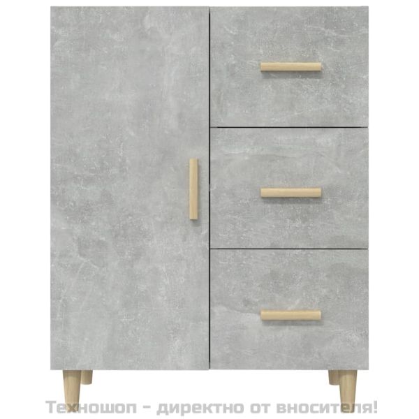 Сайдборд, бетонно сив, 69,5x34x90 см, инженерно дърво