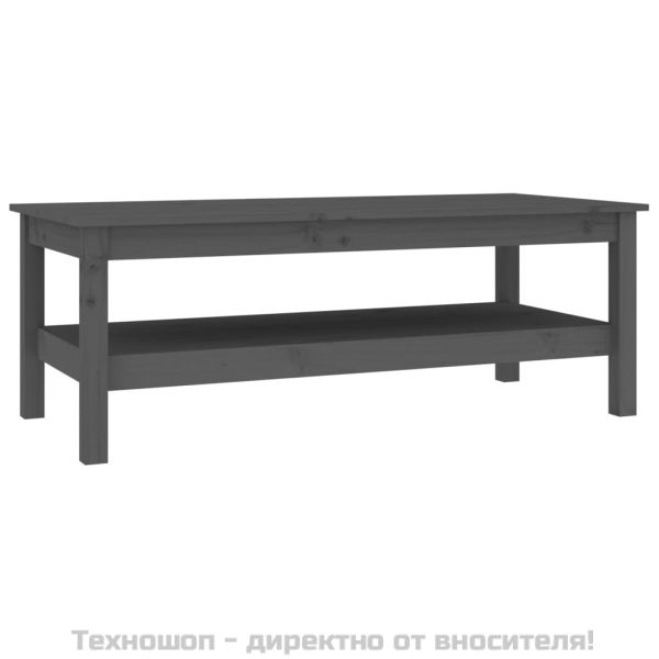 Кафе маса, сива, 110x50x40 см, борово дърво масив