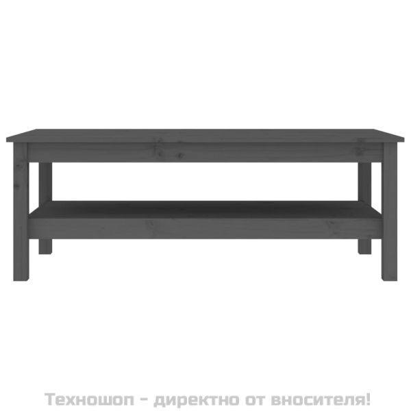 Кафе маса, сива, 110x50x40 см, борово дърво масив