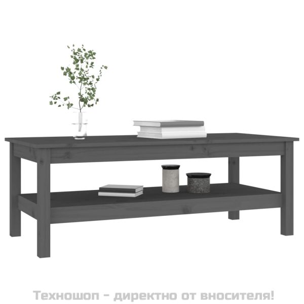 Кафе маса, сива, 110x50x40 см, борово дърво масив