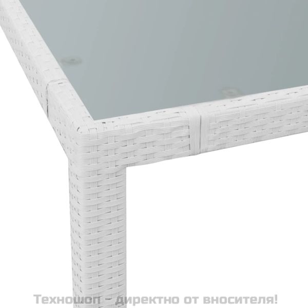 Градински трапезен комплект, 5 части, полиратан, кремавобял