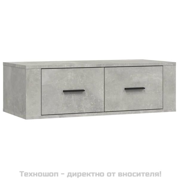 Висящ шкаф, бетонно сив, 80x36x25 см, инженерно дърво