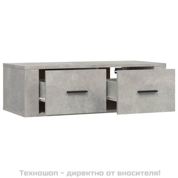 Висящ шкаф, бетонно сив, 80x36x25 см, инженерно дърво