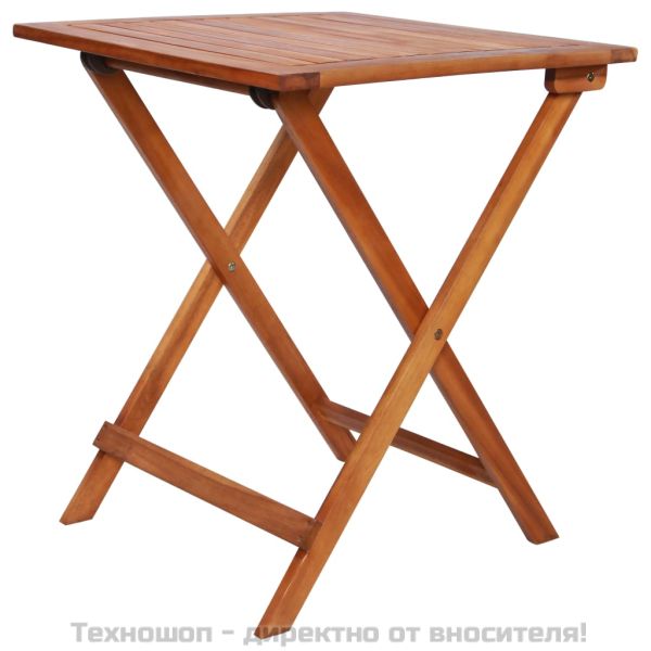 Градински бистро комплект, 3 части, сгъваем, акация масив
