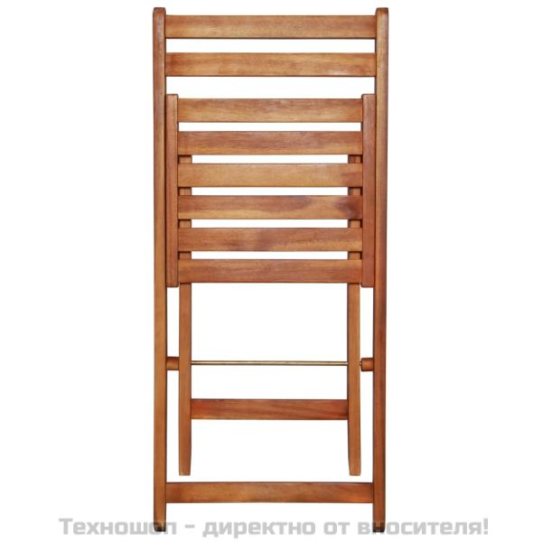 Градински бистро комплект, 3 части, сгъваем, акация масив