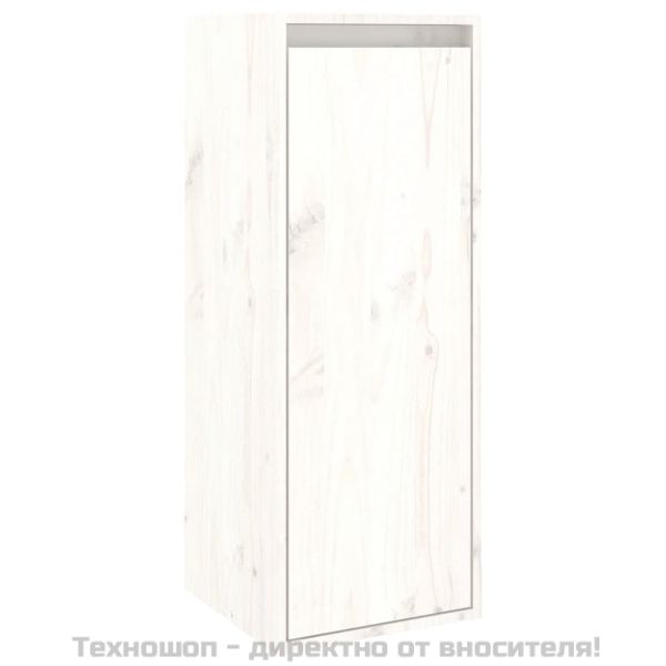 Стенни шкафове, 2 бр, бели, 30x30x80 см, бор масив