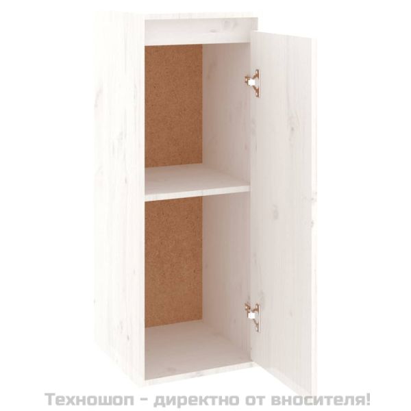 Стенни шкафове, 2 бр, бели, 30x30x80 см, бор масив