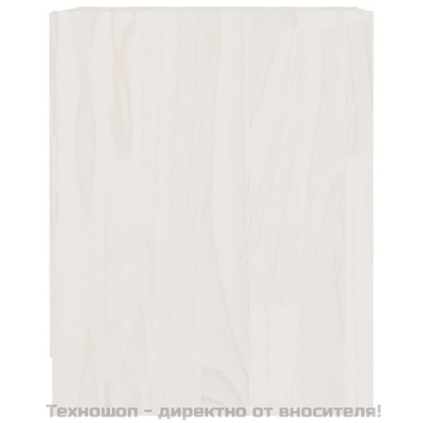 Нощни шкафчета, 2 бр, бели, 35,5x33,5x41,5 см, бор масив