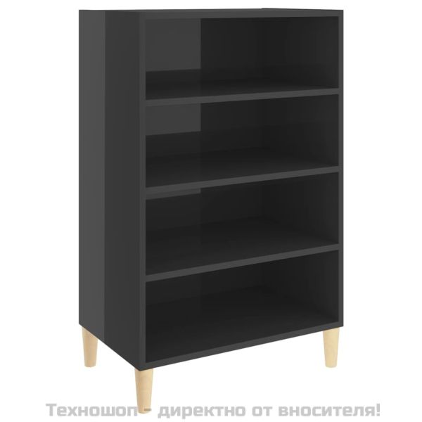 Бюфет, сив гланц, 57x35x90 см, инженерно дърво