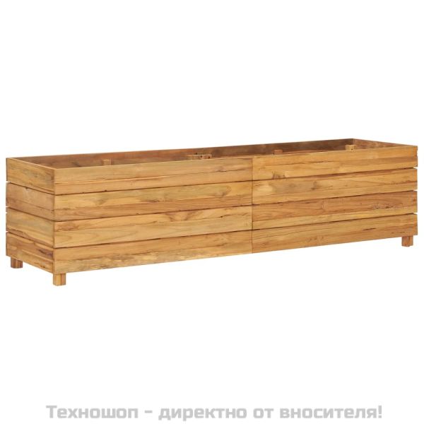 Повдигната леха 150x40x38 см рециклирано тиково дърво и стомана