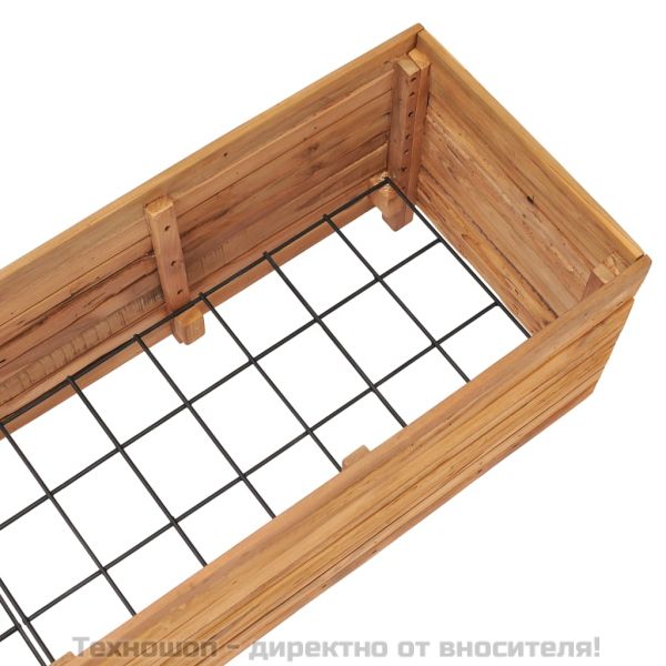 Повдигната леха 150x40x38 см рециклирано тиково дърво и стомана