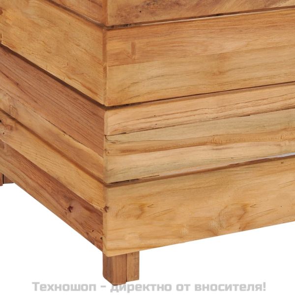 Повдигната леха 150x40x38 см рециклирано тиково дърво и стомана