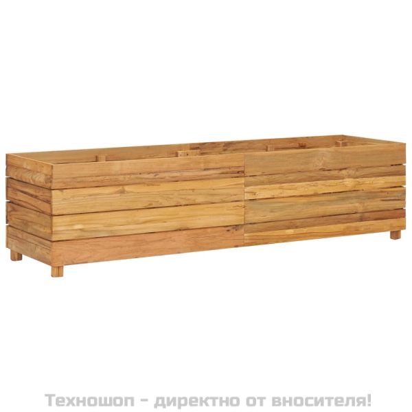 Повдигната леха 150x40x38 см рециклирано тиково дърво и стомана