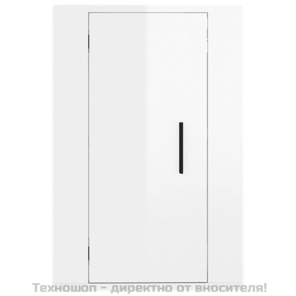 ТВ шкафове със стенен монтаж, 2 бр, бял гланц, 40x34,5x60 см