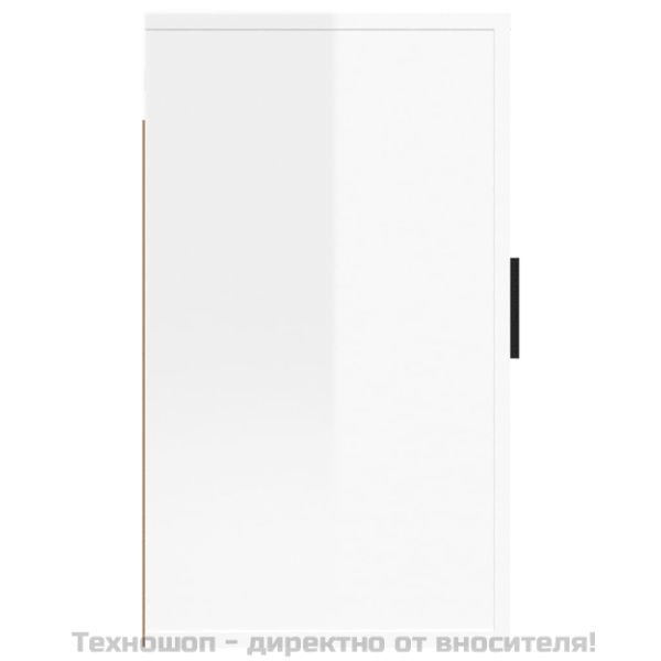 ТВ шкафове със стенен монтаж, 2 бр, бял гланц, 40x34,5x60 см