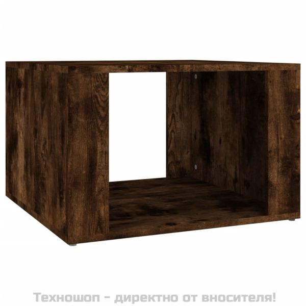 Нощна масичка, опушен дъб, 57x55x36 см, инженерно дърво