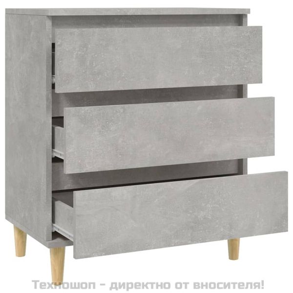 Сайдборд, бетонно сив, 60x35x70 см, инженерно дърво