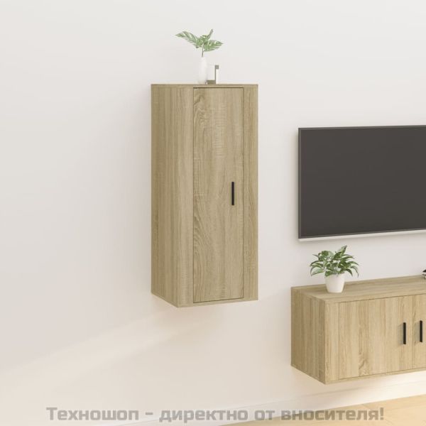 ТВ шкаф за стенен монтаж, сонома дъб, 40x34,5x100 см