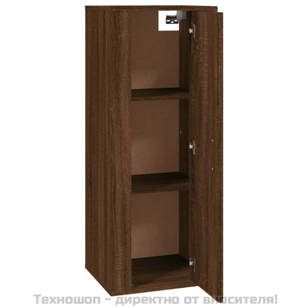 ТВ шкаф за стенен монтаж, кафяв дъб, 40x34,5x100 см
