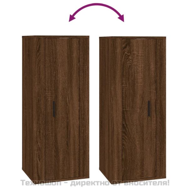 ТВ шкаф за стенен монтаж, кафяв дъб, 40x34,5x100 см