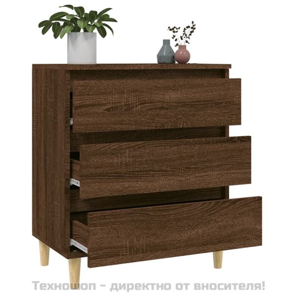 Сайдборд, Кафяв дъб, 60x35x70 см, инженерно дърво