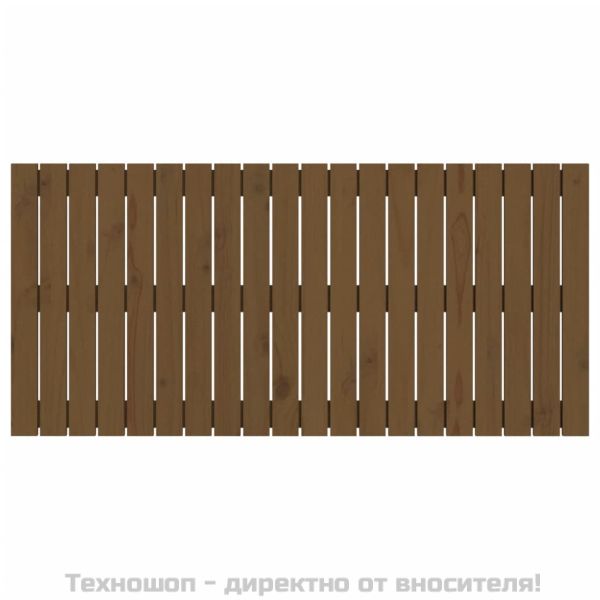 Стенна табла за спалня, меденокафява, 127,5x3x60 см, бор масив