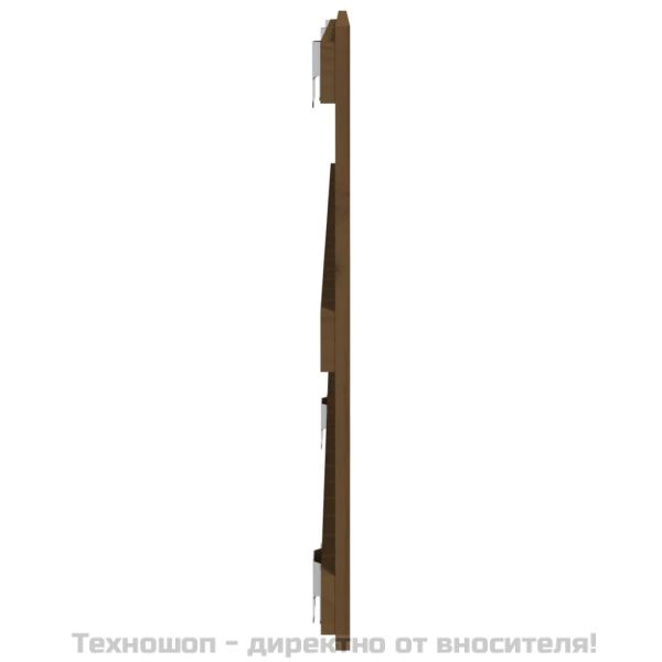 Стенна табла за спалня, меденокафява, 127,5x3x60 см, бор масив
