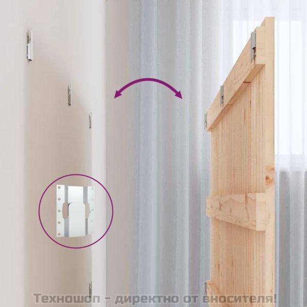 Стенна табла за спалня, 127,5x3x60 см, борово дърво масив